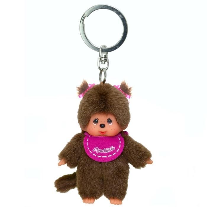 Porte cles Monchhichi Kiki rose fille 10 cm Sekiguchi Cdiscount Jeux Jouets