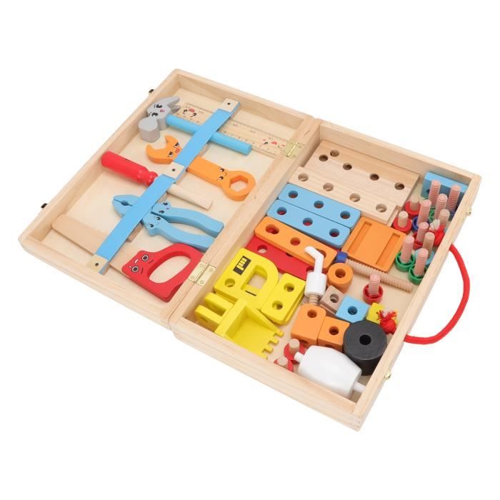 Malette Outils En Bois Pour Enfants – Jouet éducatif De Bricolage, 24 Pièces, Pour Garçons Et Filles 3 Ans Et