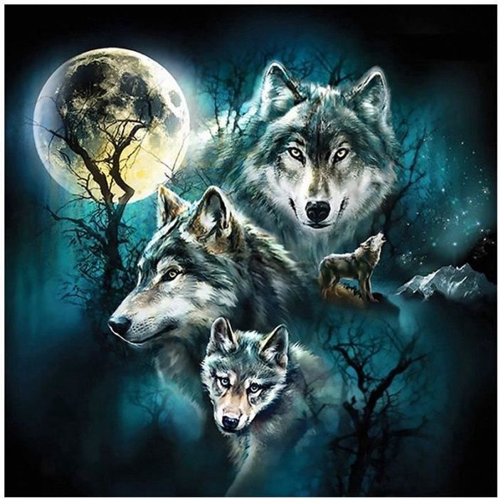 5D DIY Diamant Peinture Kits Animal Lion Plein Forage Cristal