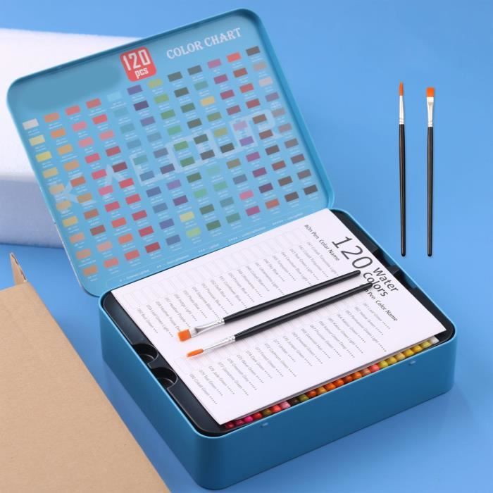 Paon | Ensemble 120 Crayons Aquarelle Dans Une Boîte Présentatio