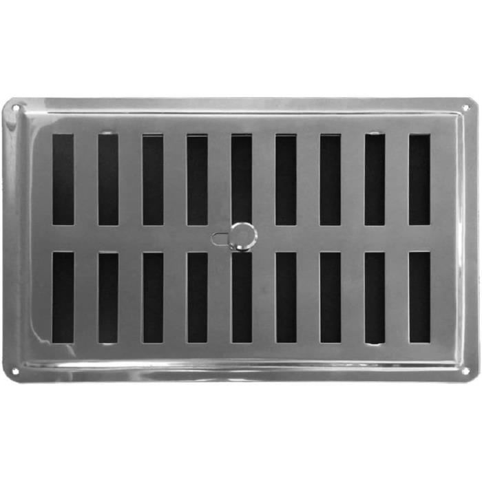 Grille D'aération Longue Réglable En Inox 316 - Dimensions 300 X 37mm - Qualité France