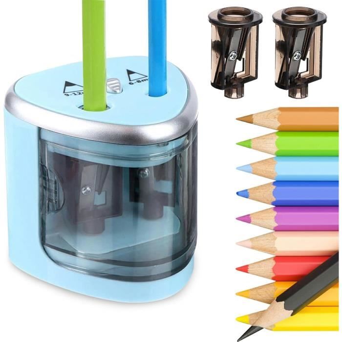 ARPDJK – Taille-Crayon Électrique USB Rechargeable Double Trou, Aiguisoir Automatique Rapide Pour Enfants Et Adultes, Récipient à Copeaux Intégré