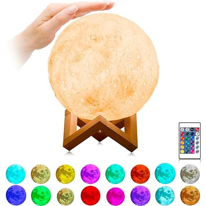 Comparer les prix de Lampe Lune à Couleurs Changeantes LED RGB (16 couleurs) / Hauteur : 12 cm