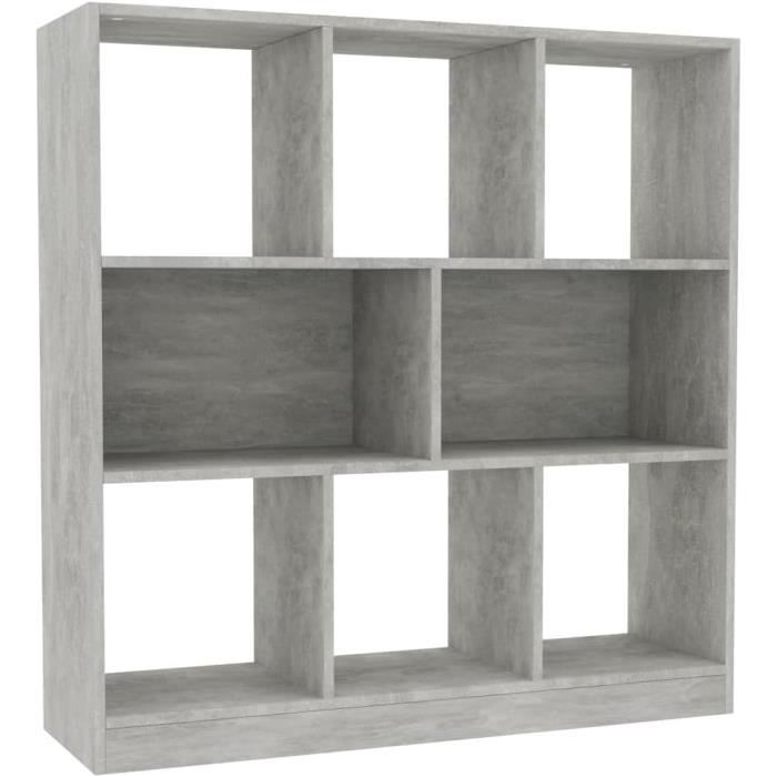 Bibliothèque Avec Portes En Bois D'ingénierie - 7 Cubes Ouverts + 2 Portes - Rangement Salon (couleur Chêne Sonoma)