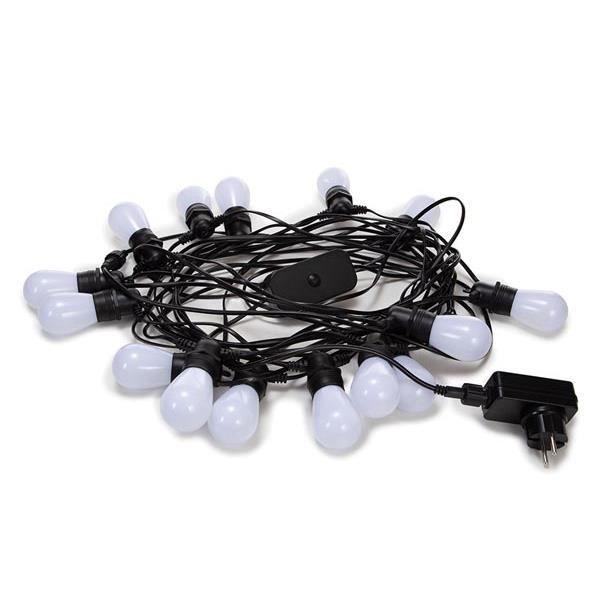 Guirlande lumineuse LED - VELLEMAN - 15 m - 15 lampes multicolores - Câble noir