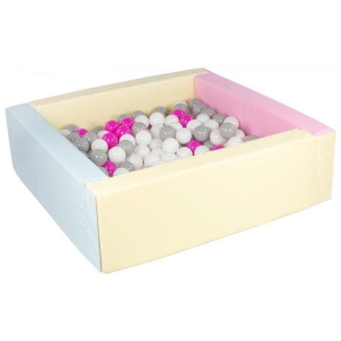 Velinda Piscine à Balles Carrée – 300 Balles 7 Cm – Mousse PU, Cuir écologique – Stabilisation Sensorielle