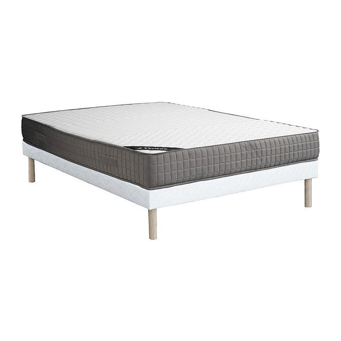 Ensemble 160 x 200 cm sommier tapissier + matelas mousse et accueil mémoire de forme 11 zones ép.22cm - DANEVO de YSMÉE