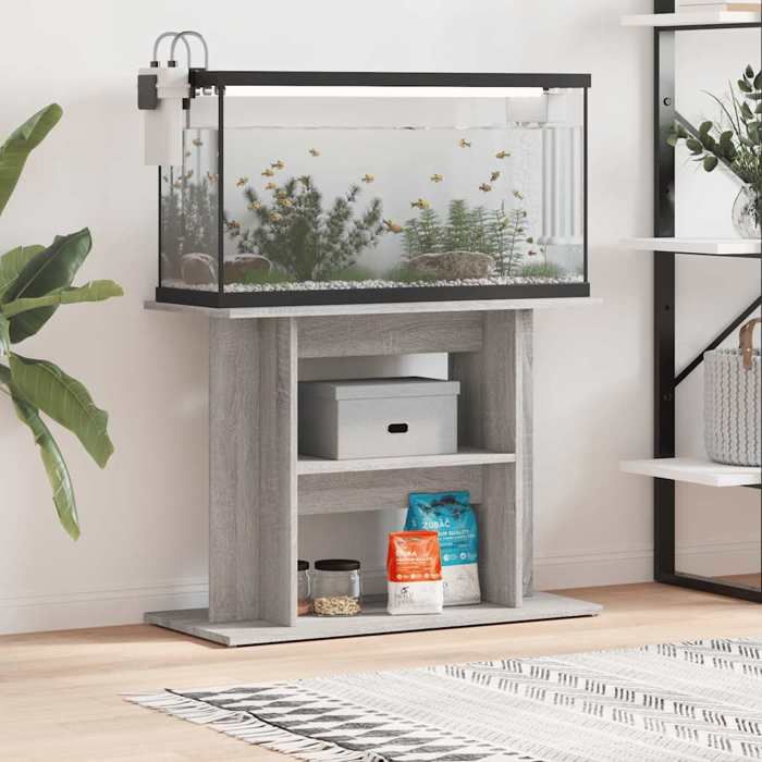 vidaXL Support aquarium bois d'ingénierie sonoma - vue 1
