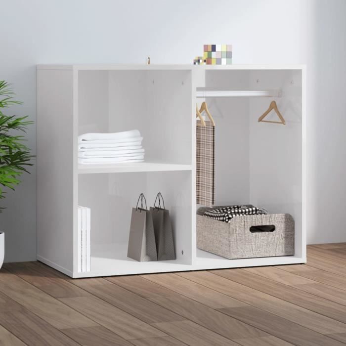vidaXL Armoire de dressing Blanc brillant 80x40x65cm Bois dingénierie 808852