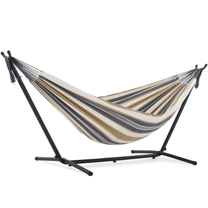 VIVERE  Hamac double coton avec support acier Lune D&eacute;sertique 280x200x110 cm - 2 personnes 