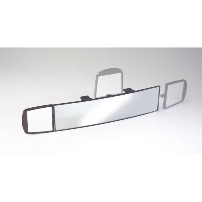 Rétroviseur intérieur grand angle 280 x 78 mm + miroir supplémentaire 70 x 78 cm