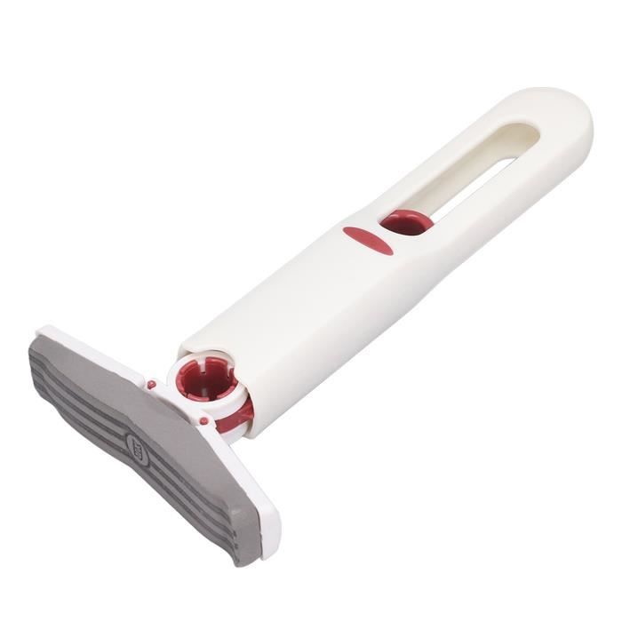 Mini Vadrouille éponge Portable - 2 Manches + 5 Têtes Lavables - Nettoyage Vitres, Bureau, Sol étroit Essorage Facile