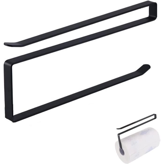 Support Magnétique 2 Pièces Acier Poppstar Porte-Rouleau Essuie-Tout Magnétique 2 Pièces - Fixation Forte Jusqu'à 2kg Noir