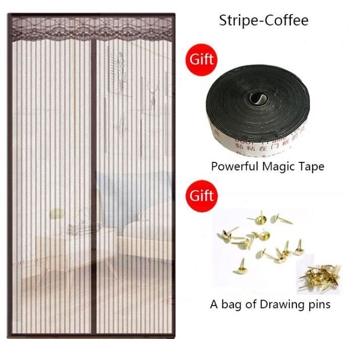 Rideau De Porte à Lacets Trente – Moustiquaire Perles Naturelles 90x210 Cm – Anti-Insectes Avec Profil Alu Solide – Différentes Tailles