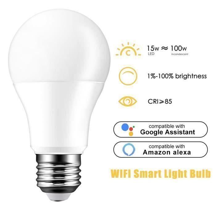 ED15932Ampoule Led Smart Wifi H4 E27 Contrôle Vocal App