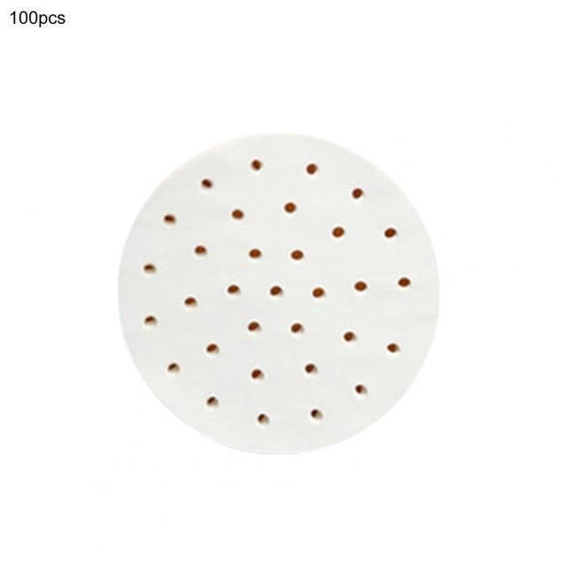 100 Feuilles Papier Cuisson Perforé Carré 23x23cm Pour Friteuse à Air - Antiadhésif Kaki