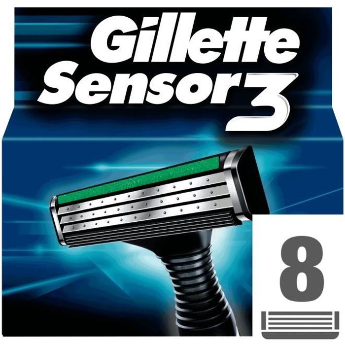 GILLETTE Lames de rasoir Sensor3 x8