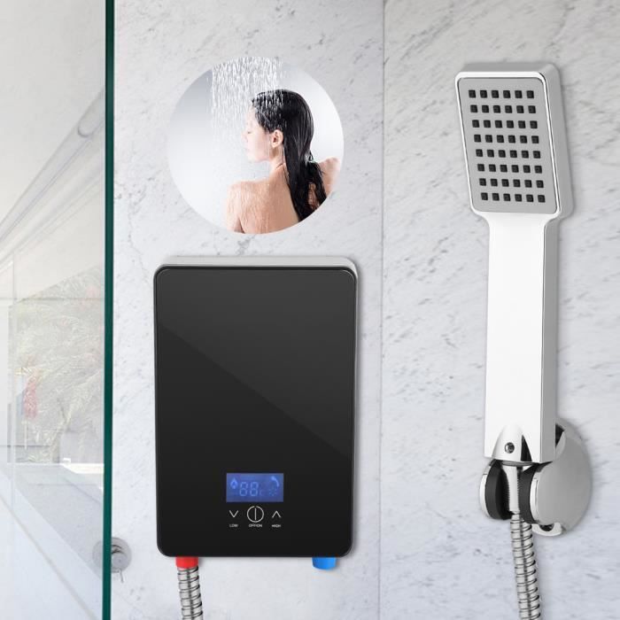 Chauffe-eau électrique protection contre le chauffage à sec pour la salle de bain à domicile chauffe-eau instantané tactile sans réservoir à température constante 220V 6500W avec écran LED rouge 