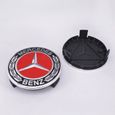 4 x centres de roue Rouge 75mm Mercedes Benz ABS cache moyeu emblème logo-1