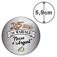 Anneaux Anniversaire Mariage Badgmania Magnet Aimant Frigo 5 9 Cm 25 Ans De Mariage Noces Dargent Cuisine Et Maison Decoration De La Maison
