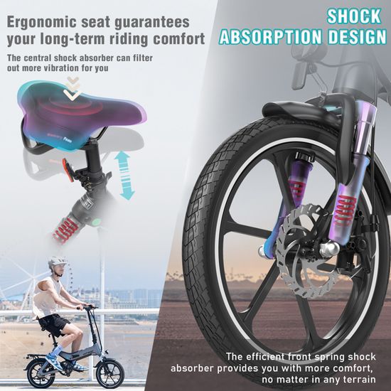 VDL Vélo Électrique Pliable 16 Pouces – Batterie Amovible 250W, Autonomie Top Pour Adultes
