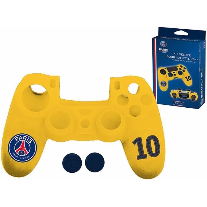 PSG Paris Saint Germain - Pack d'accessoires de customisation pour manette  PS4, coque en silicone, grips et sticker - n°10 Jaune - Cdiscount  Informatique