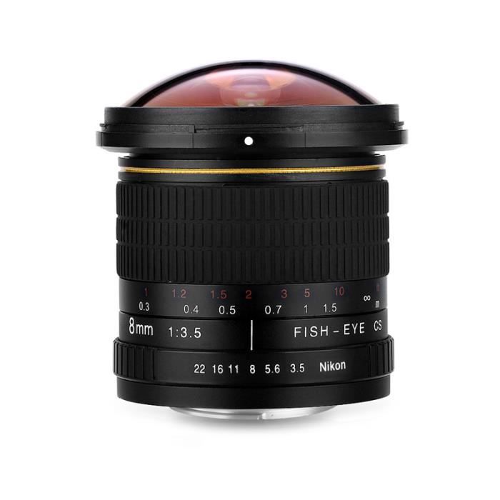 Objectif Fisheye 0.35x Grand Angle 52mm Pour Reflex Nikon (D3000, D5000, D7000 Séries)