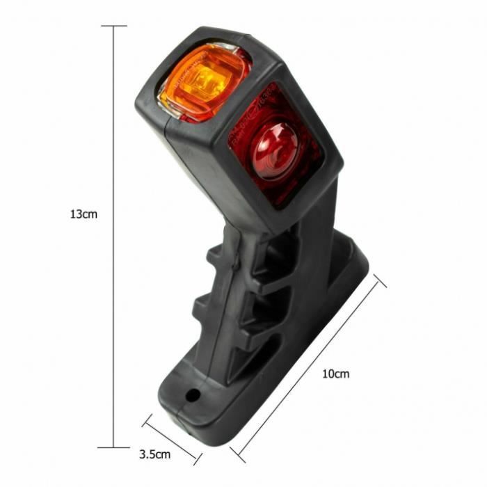 2 Feux Gabarit LED JJ 12V/24V Rouge/Blanc/Orange - Camion Remorque Caravane