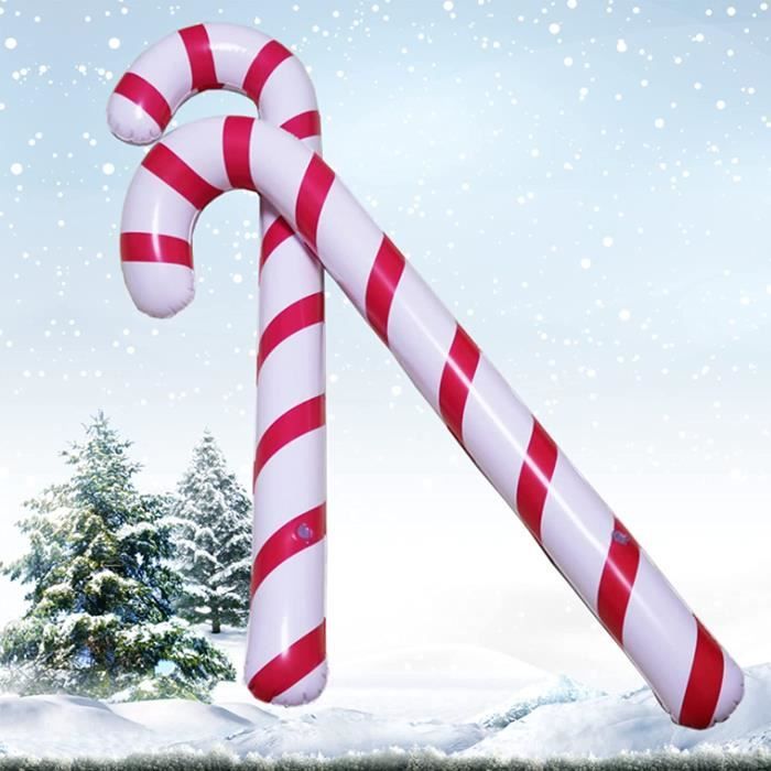 Lot De 6 Ballons Géants Canne à Sucre De Noël - En Film Aluminium Doré, Vert, Rouge - Décoration Fête Pour Enfants