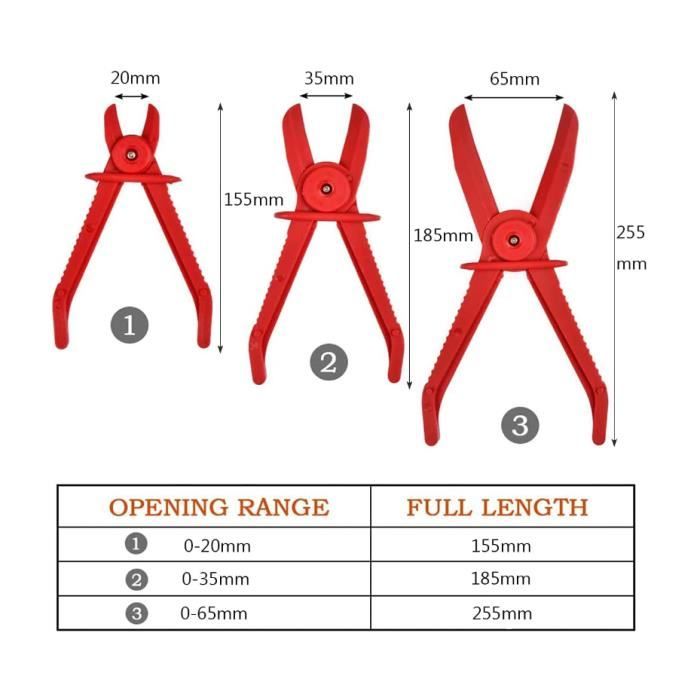 3 PIÈCES colliers de flexible collier de conduite jeu de pinces de serrage  de flexible, plastique