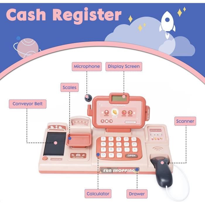 Caisse enregistreuse jouet semblant jouer Shopping jouet ensemble pour enfants a
