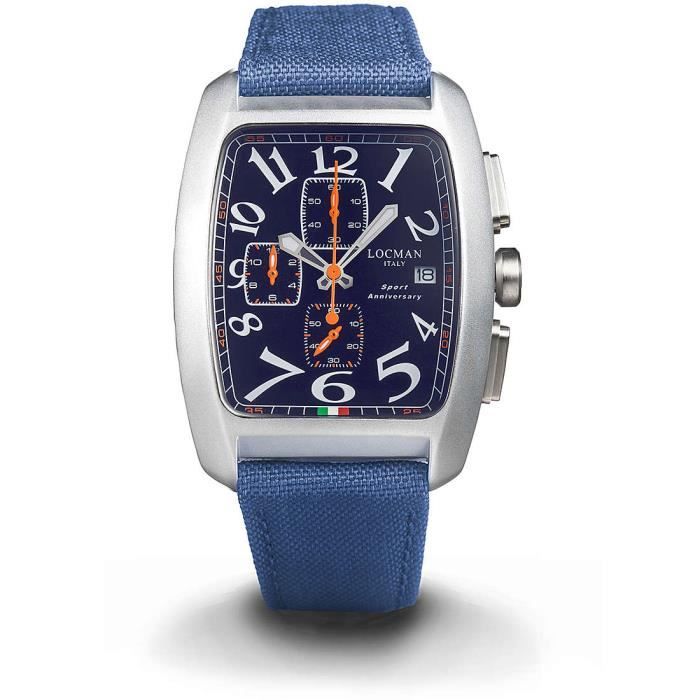 Montre seul le temps homme Locman Sport Anniversary Bleu 0470L02S LLBLORCB Achat vente montre Homme Cdiscount