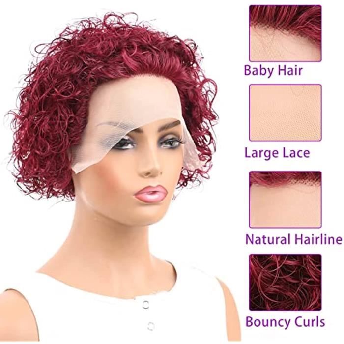 Perruque Femme Bouclée Bordeaux - Longueur épaules, Synthétique Résistante à La Chaleur, Par Wigs By Kim