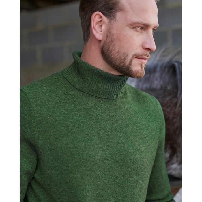 WoolOvers Pull À Col Roulé Manches Longues Homme Vert anglais ...