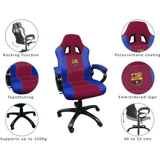 Siege Gaming Fc Barcelone Subsonic Achat Vente Siege Gaming Siege Gaming Fc Barcelone Cdiscount