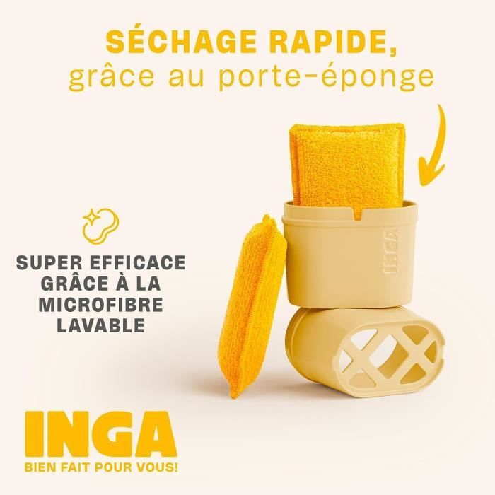 INGA - 2 X Eponges Réutilisables Lavables - Très Efficaces, Ne