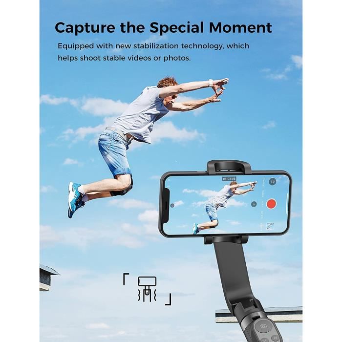 Perche à Selfie Télescopique Avec Trépied Et Télécommande - 75 Cm étendu, Acier Inoxydable - Stabilisation Pour Photos Et Vidéos Sportives - 8