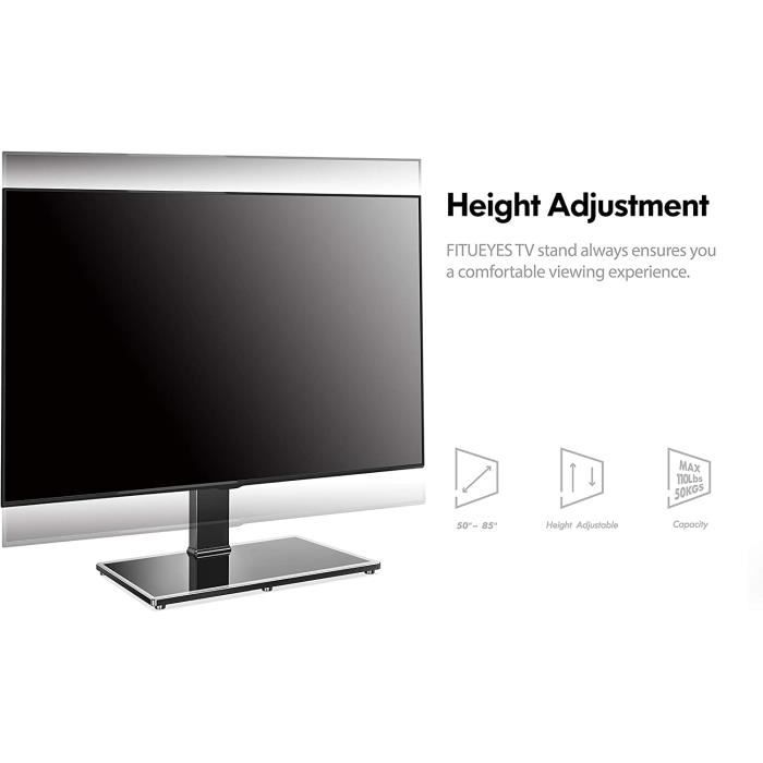 Meuble TV Pied avec Support Pivotant pour Téléviseur de 32 à 65 Pouce Ecran  LED LCD Plasma avec 3 Etagères Pivotant à 60° - Cdiscount TV Son Photo