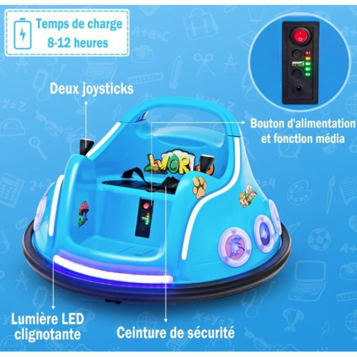 KBIBCK 2 Voitures Tamponneuses RC Multijoueurs – Voitures Télécommandées Avec Poupée Éjectable, Musique & Lumières – Jeu Collision Dès 6 Ans