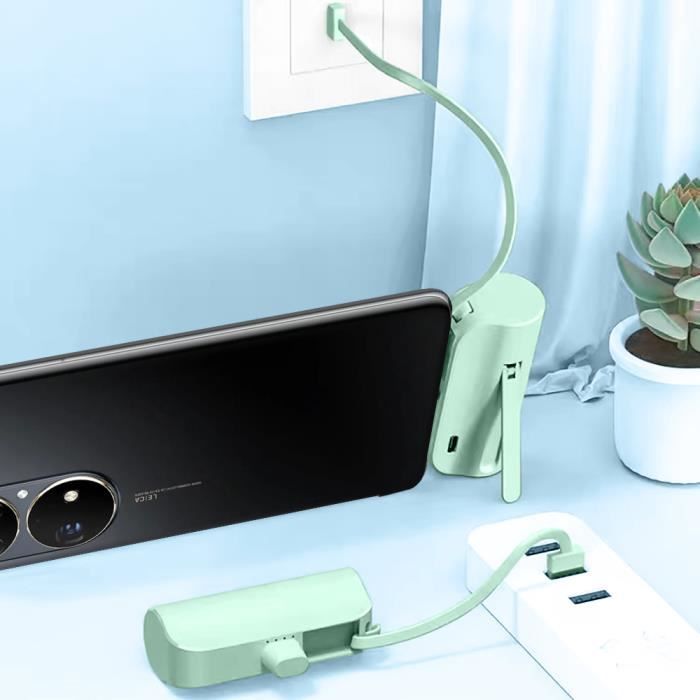 Power Bank Vida IT 5000mAh - Batterie Externe Portable Avec Câble - Ultra-slim - Pour IPhone, Samsung, Huawei, Etc.