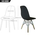 Housse de chaise salle à manger extensible pour 2 chaises scandinave tissu coussins d'assise elastique chaise deco, noir lot de-3