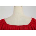 Femmes d'été col carré manches courtes rétro des années 50 des années 60 robe de soirée vintage XXL rouge exquisgift-3