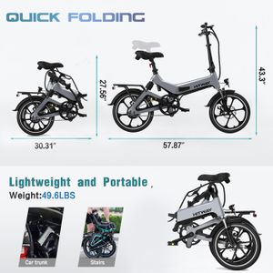 ESKUTE F200 14 Mini Vélo Électrique Pliant 250W Moteur 36V 7.8Ah Batt
