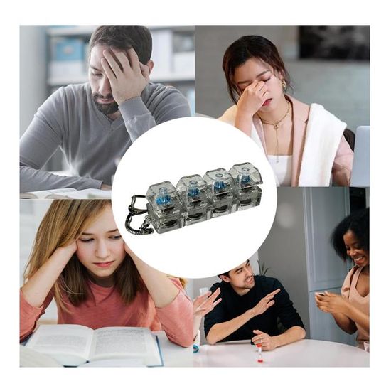 Jouet Anti-stress Clavier Mécanique - Porte-clés Clic Satisfaisant - Pour Adultes - Couleur Transparente - 7,6x2x2,7 Cm - 3