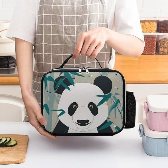 Sac Isotherme Repas Panda Naturel Lunch Bag Cuir Sac D jeuner