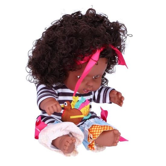 2PCS Poupée Afro-américaine réalistes 8 Pouces bébé poupées pour Enfants Jouets pour Enfants 