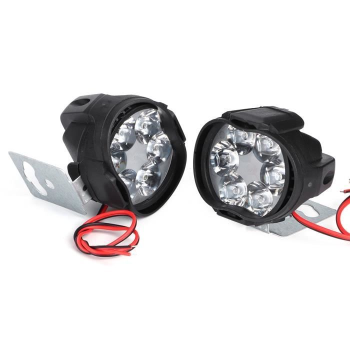 Acheter 2 pièces LED moto lumière très brillante phare étanche avec  interrupteur universel Scooter antibrouillard 6500K blanc moto DRL lampe