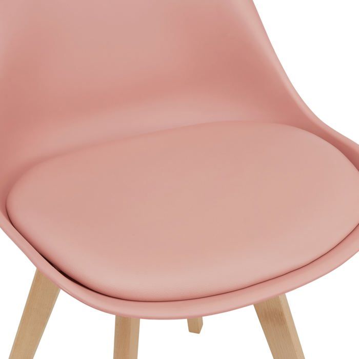 en.casa] Lot de 4 chaises de Salle à Manger avec Siège Confortable et Rembourré Chaise de Salon Scandinave Construction Robuste Coque Plastique Similicuir Hêtre 82 x 49 x 54 cm Turquoise