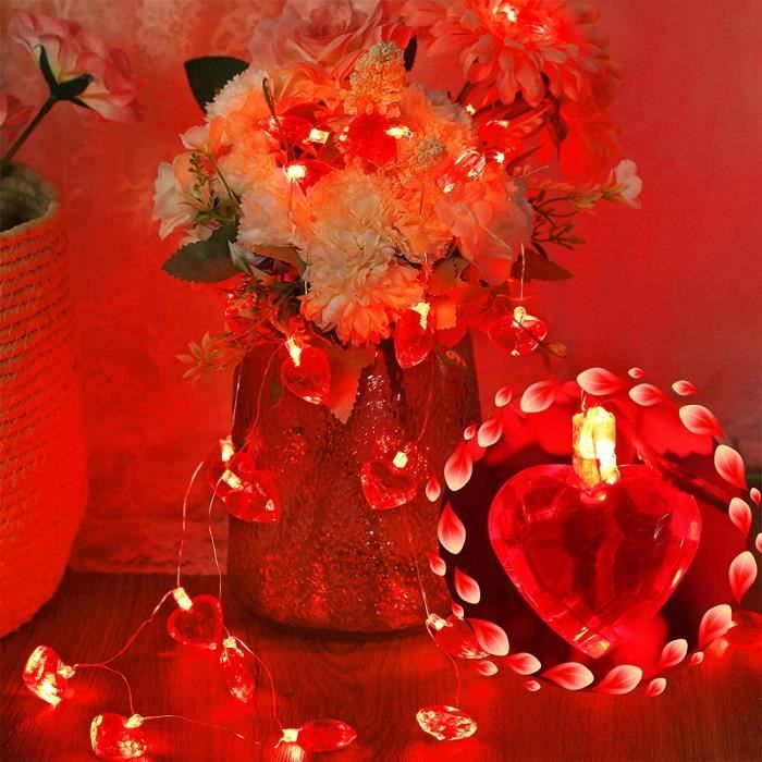 GUIRLANDE LUMINEUSE INTERIEURE Guirlande Lumineuse Coeur Rouge Saint  Valentin, Lumières Décoratives Scintillantes 253 - Cdiscount Maison