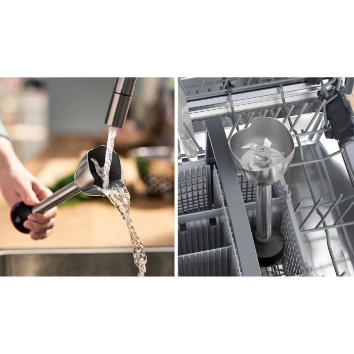 Bosch Mixeur Plongeant ErgoMaster Série 4 - 600W, QuattroBlade, Variateur De Vitesse, Blanc